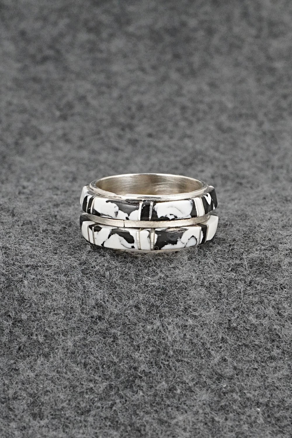 White Buffalo & Sterling Silver Ring - Terrance Panteah - Size 9