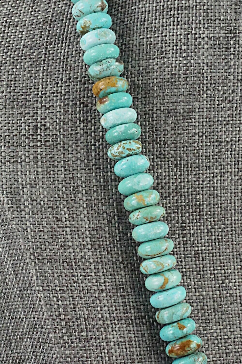 Turquoise & Sterling Silver Necklace 19" - Doreen Jake