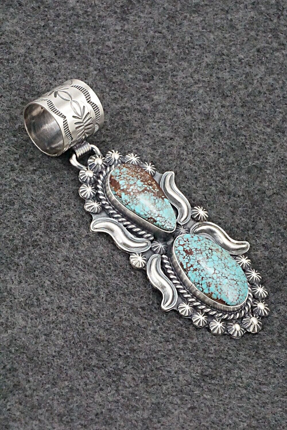 Turquoise & Sterling Silver Pendant - Raymond Delgarito