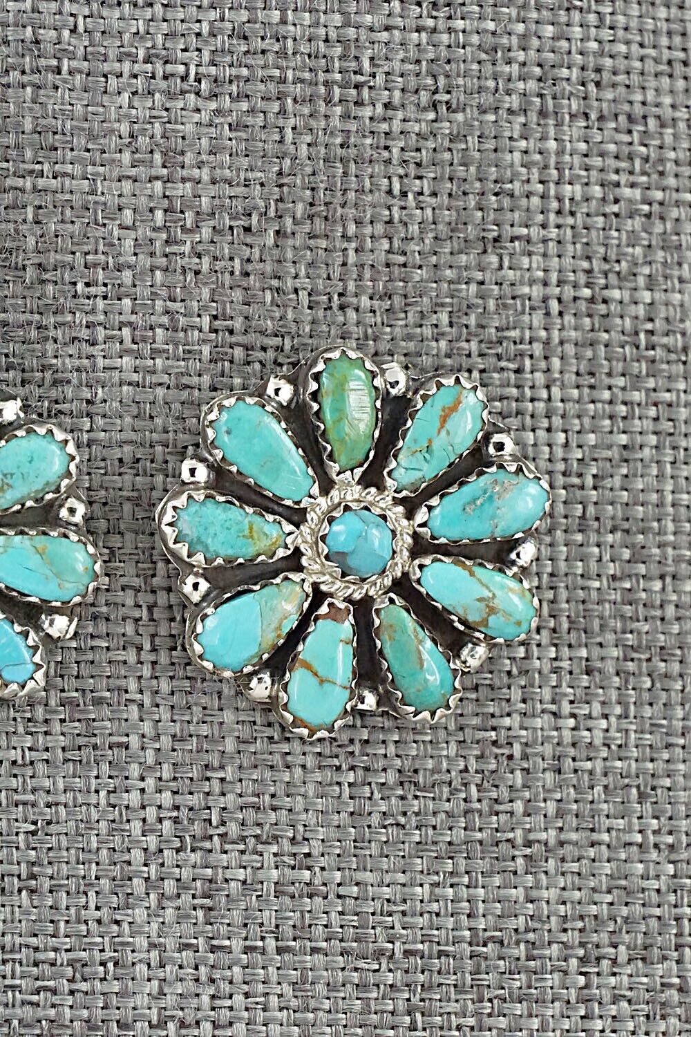 Turquoise and Sterling Silver Earrings - Zeita Begay