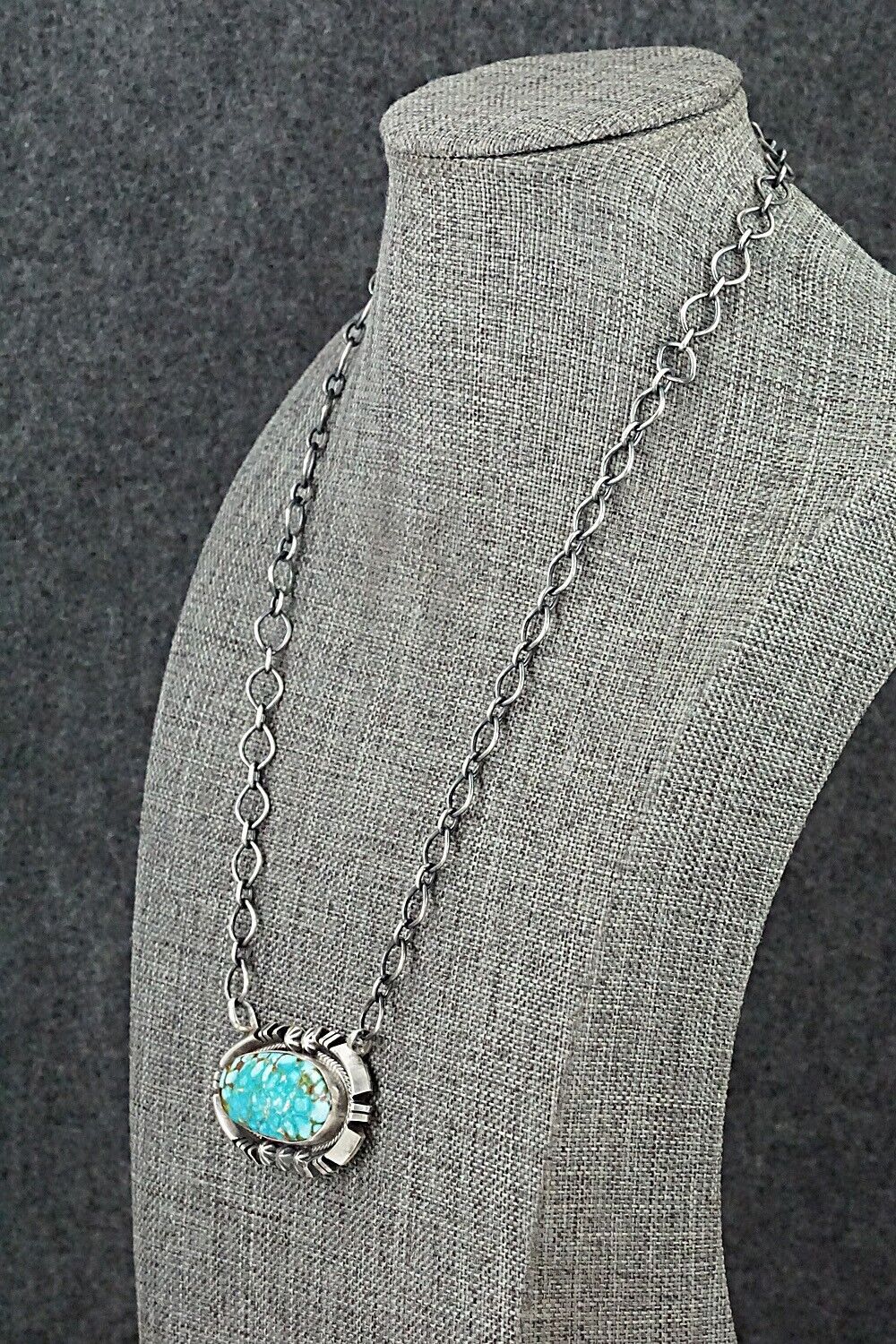 Turquoise & Sterling Silver Necklace - Randy Billy