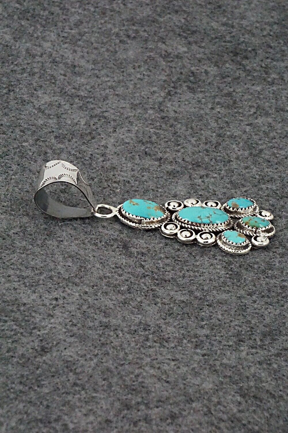 Turquoise & Sterling Silver Pendant - Ernest Hawthorne