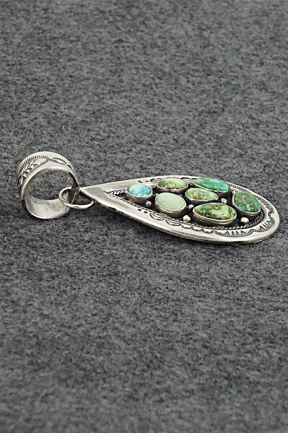 Turquoise & Sterling Silver Pendant - Samuel Yellowhair