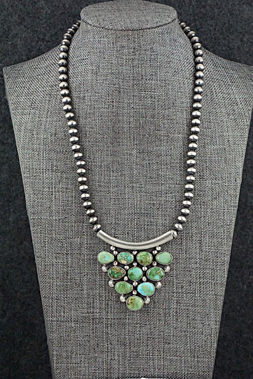 Turquoise & Sterling Silver Necklace - Tom Lewis