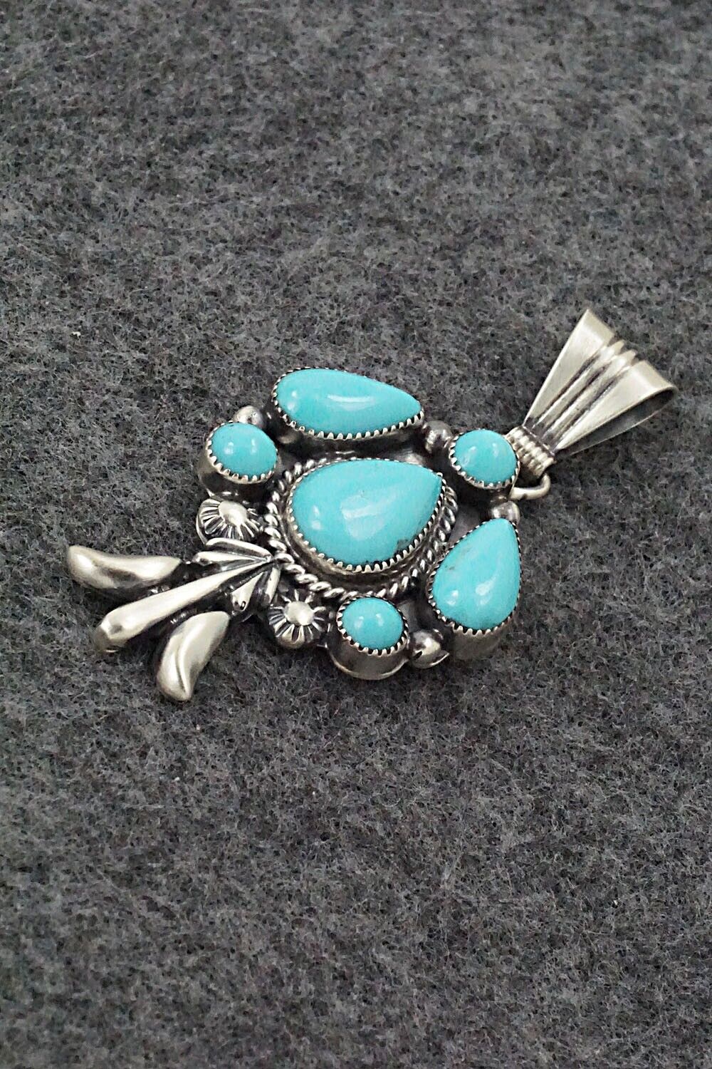 Turquoise and Sterling Silver Pendant - Bobby Platero