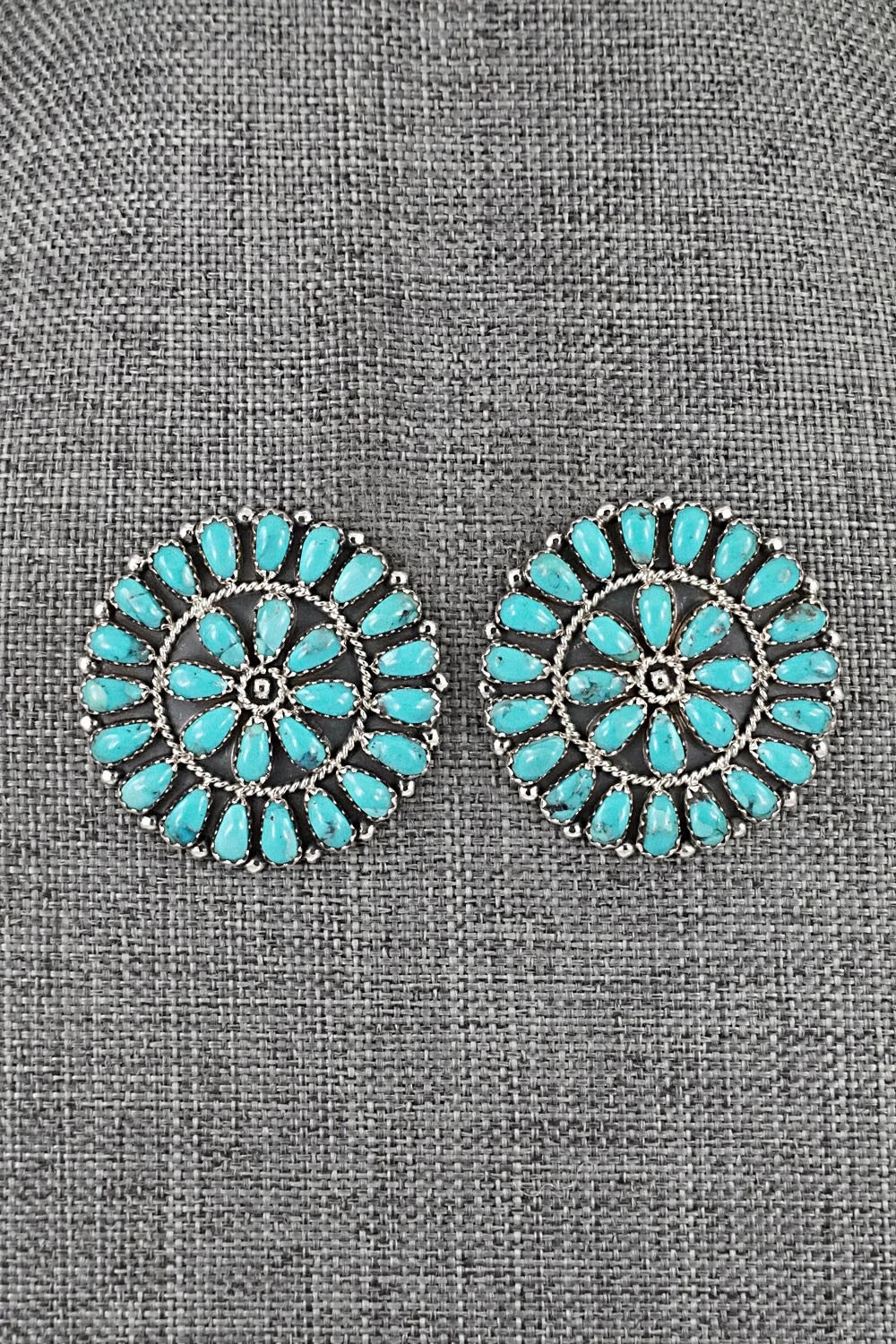 Turquoise & Sterling Silver Earrings - Gerald Mitchell