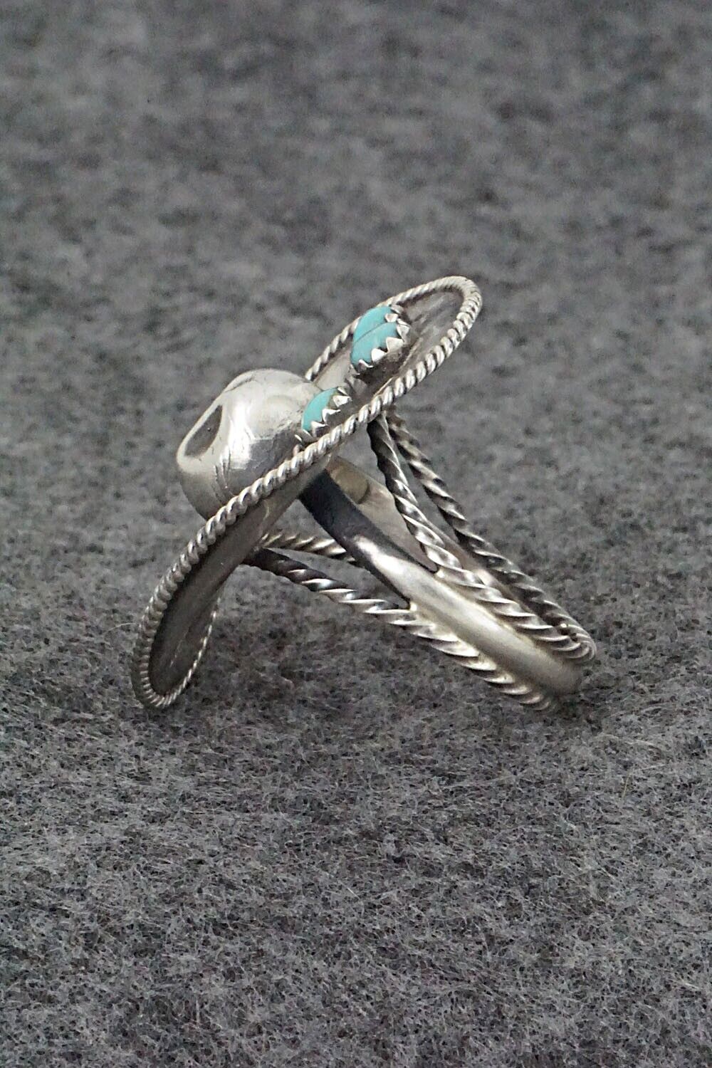 Turquoise & Sterling Silver Ring - Bobby Platero - Size 8.25