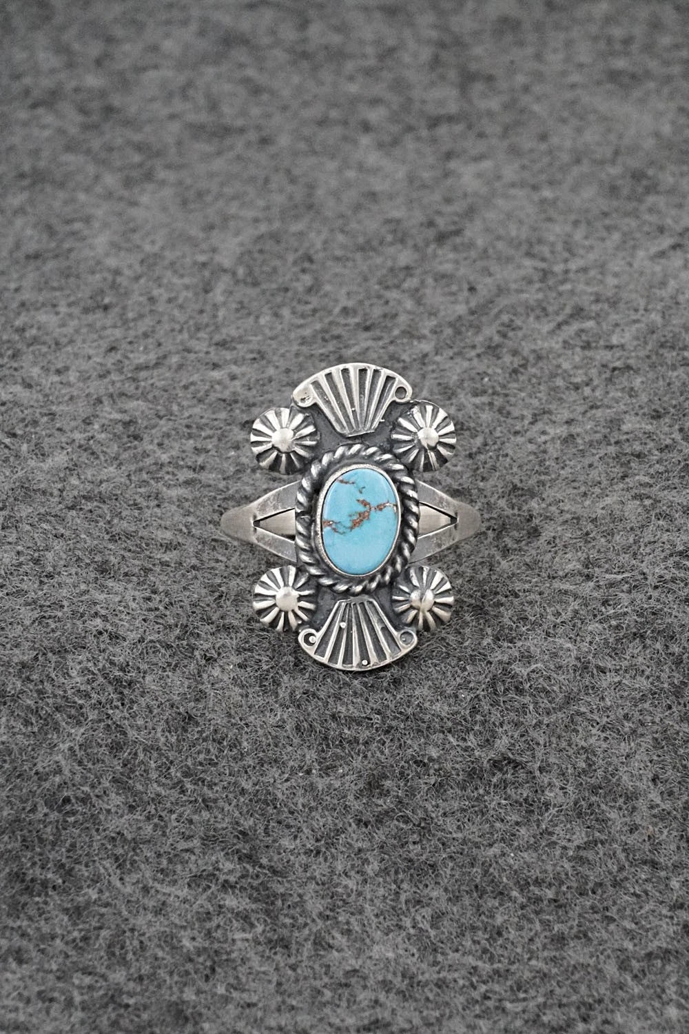Turquoise and Sterling Silver Ring - Jerryson Henio - Size 9