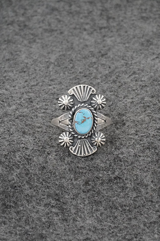 Turquoise and Sterling Silver Ring - Jerryson Henio - Size 9