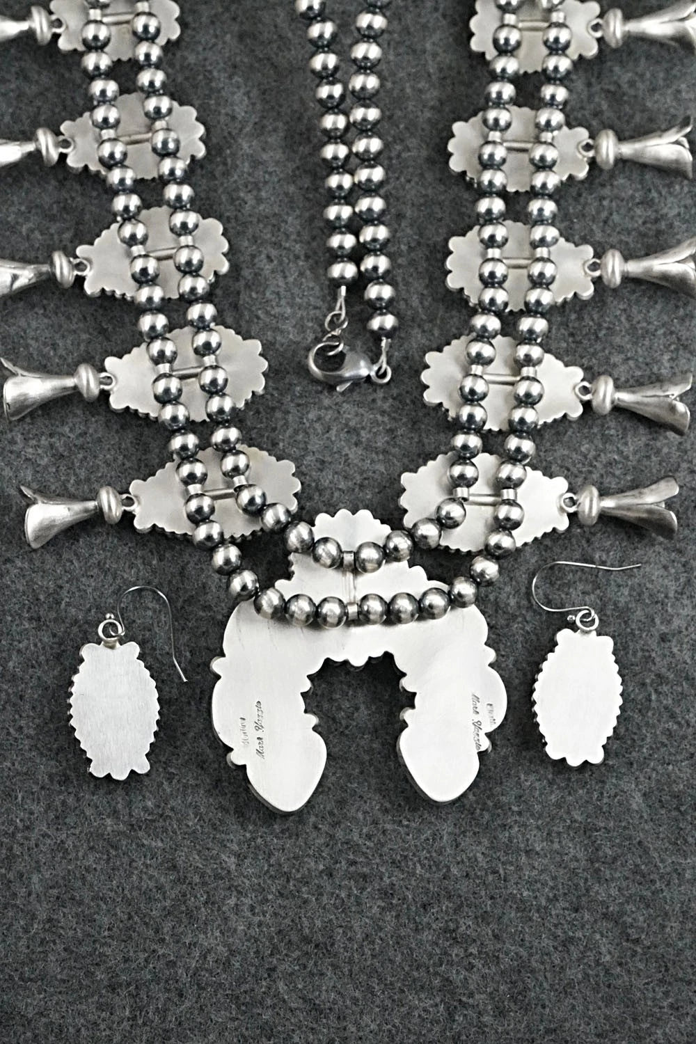 Turquoise & Sterling Silver Squash Blossom Set - Mark Yazzie