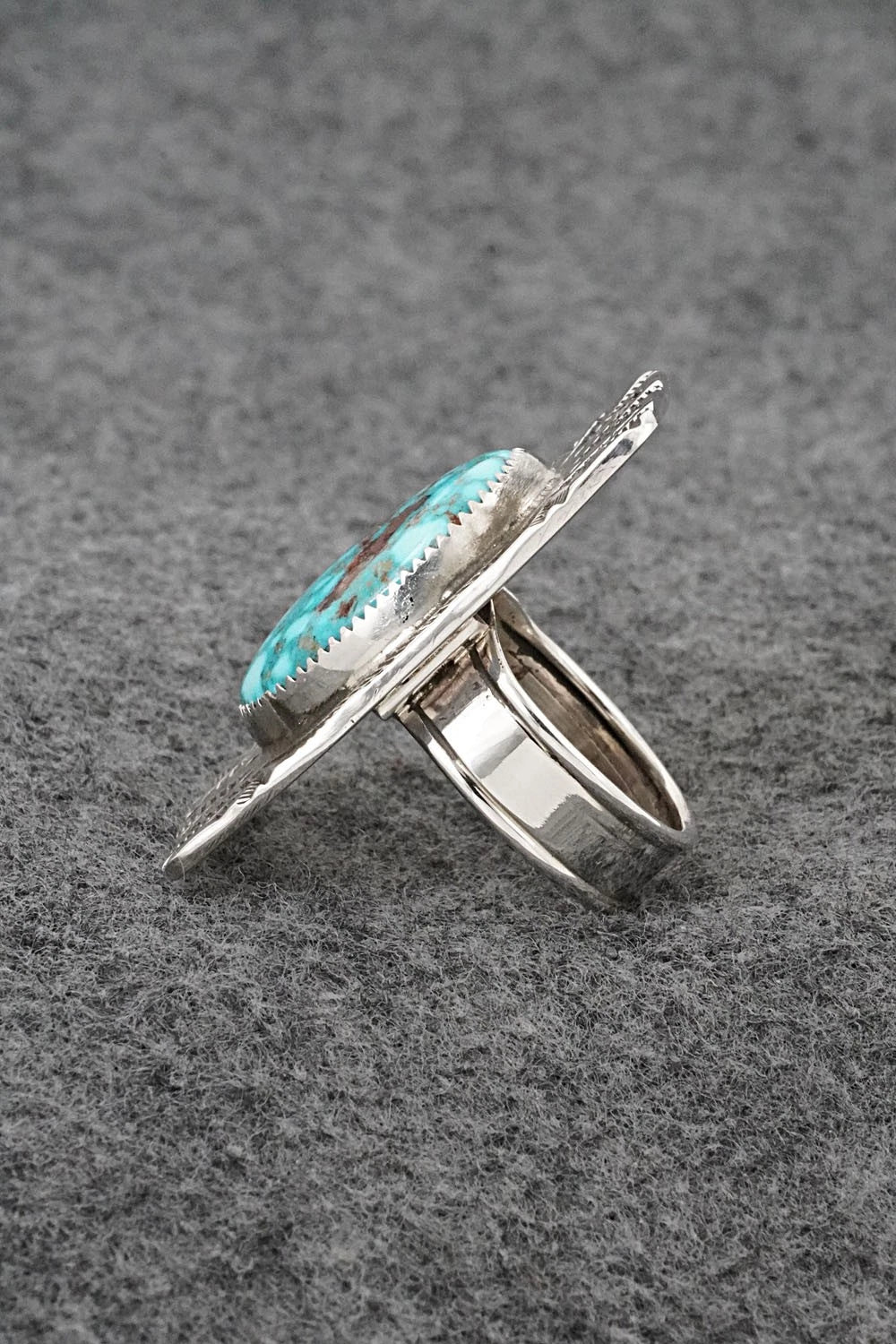 Turquoise & Sterling Silver Ring - Priscilla Reeder - Size 8.5