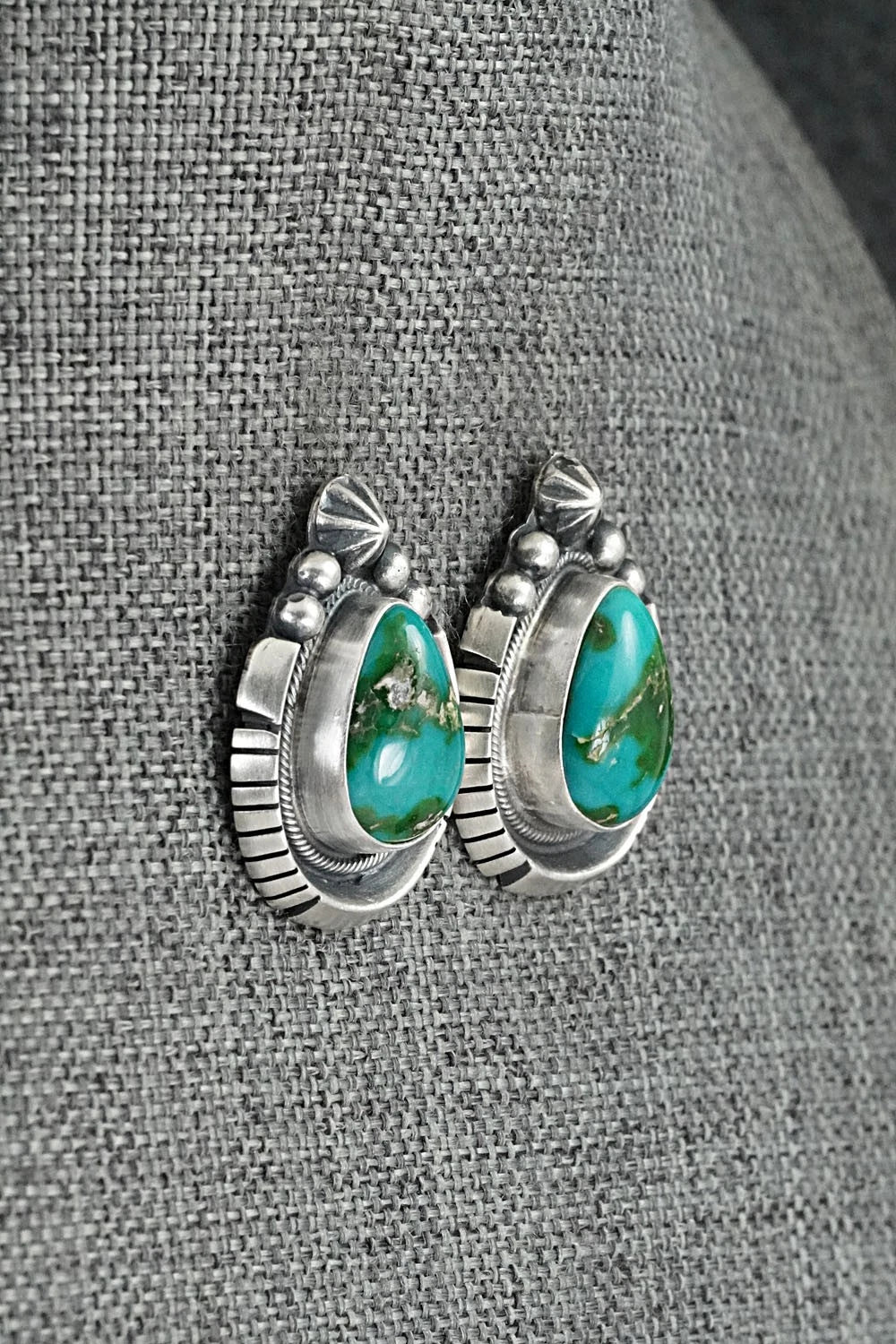 Turquoise & Sterling Silver Squash Blossom Set - Bob Becenti