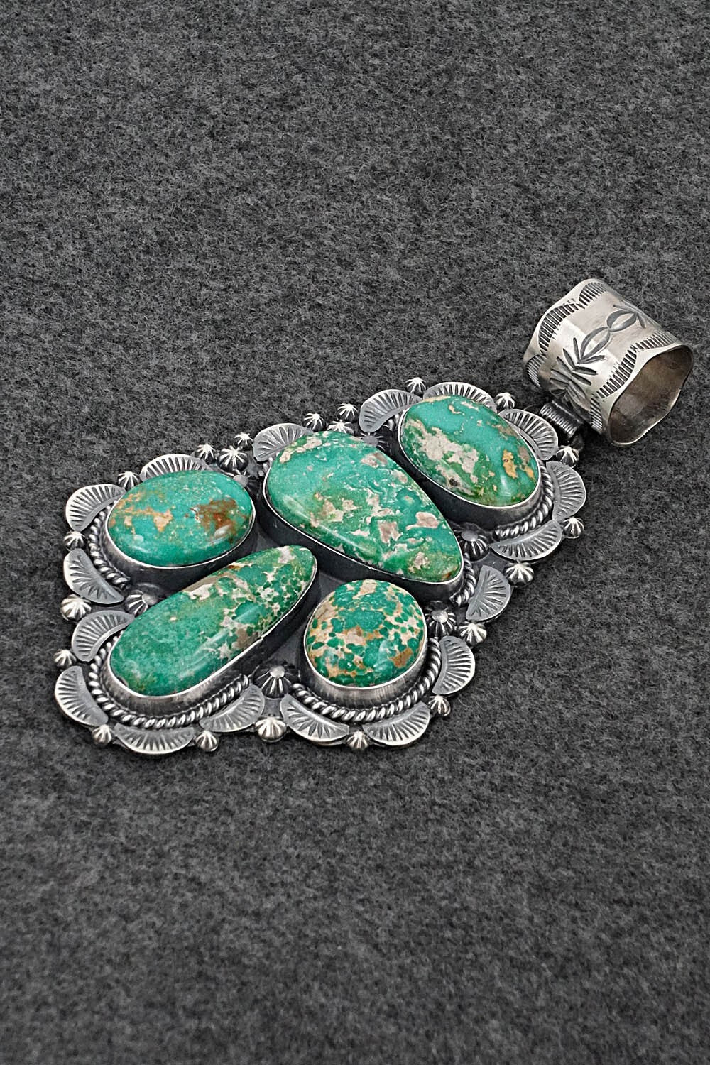 Turquoise & Sterling Silver Pendant - Raymond Delgarito