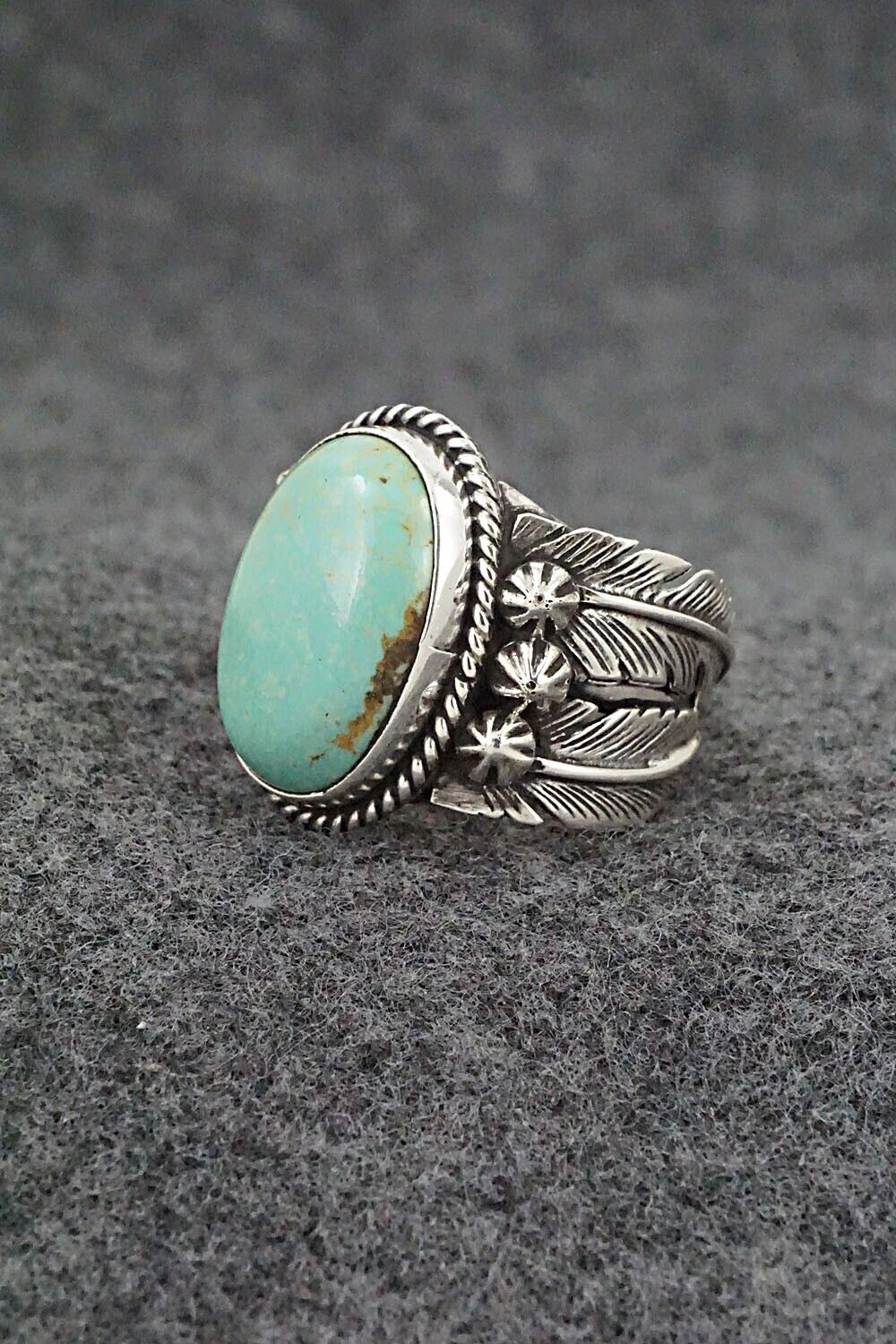 Turquoise & Sterling Silver Ring - Bobby Platero - Size 6.75