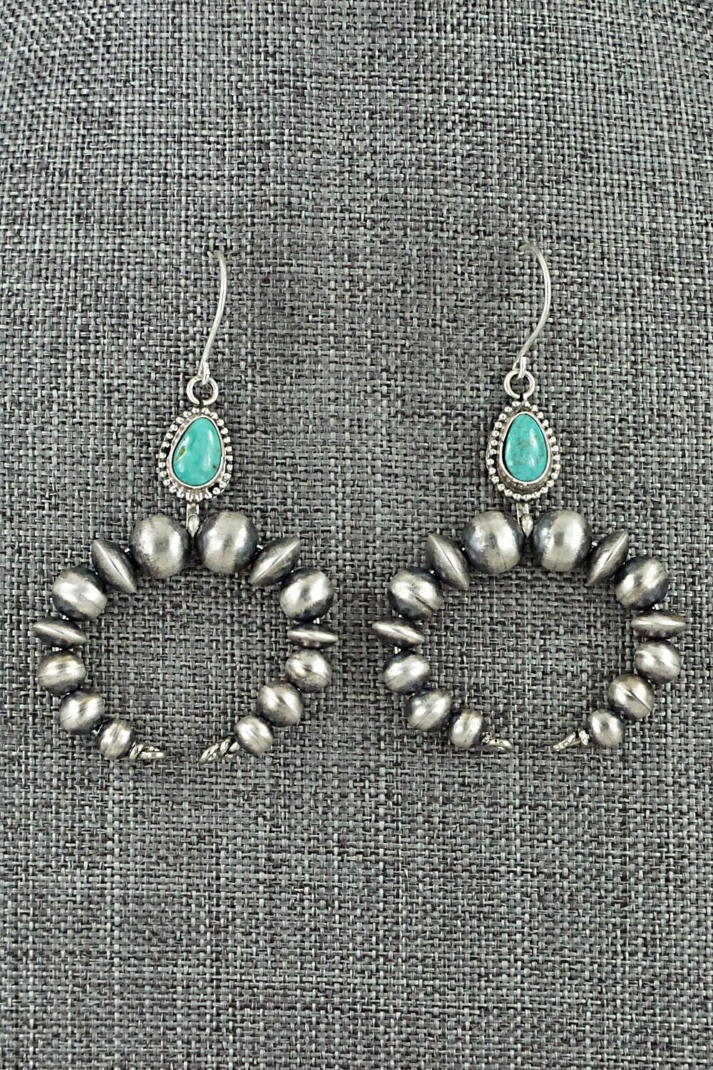 Turquoise & Sterling Silver Navajo Pearl Earrings - Grace Kenneth