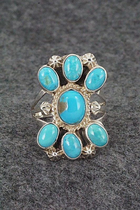 Turquoise & Sterling Silver Ring - Roberta Begay - Size 9.5