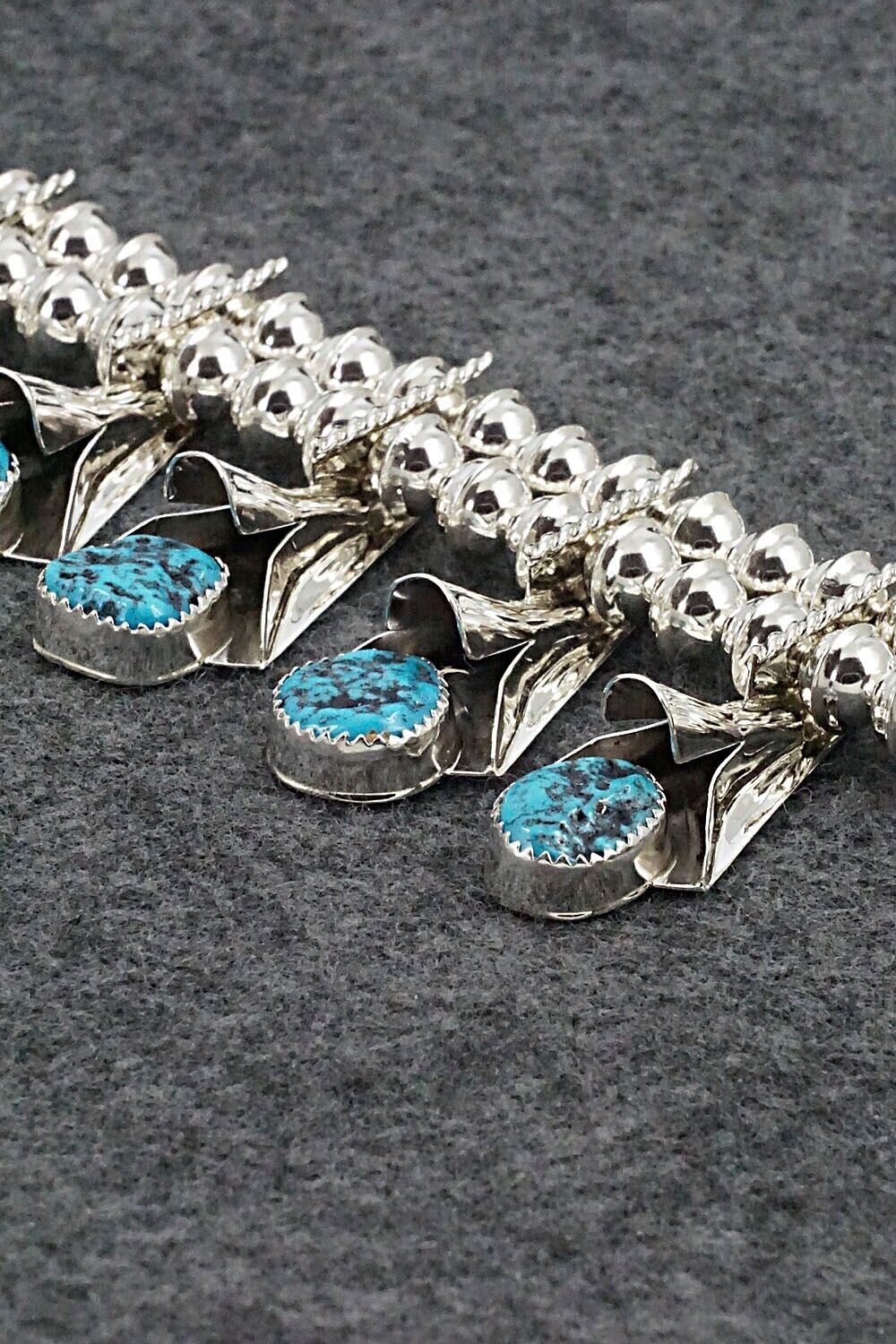 Turquoise & Sterling Silver Squash Blossom Set - Louise Yazzie