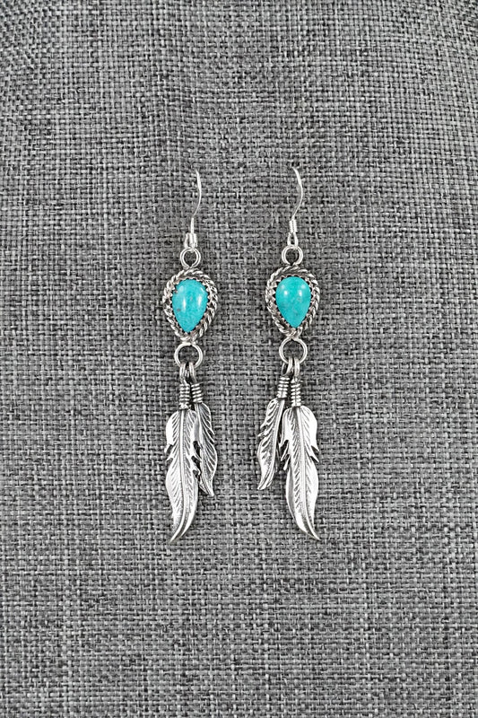 Turquoise & Sterling Silver Earrings - Isabelle Yazzie