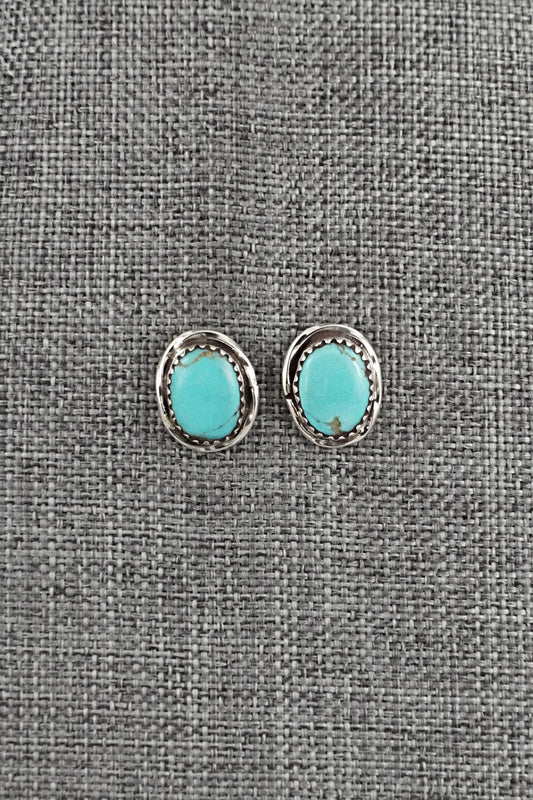 Turquoise & Sterling Silver Earrings - Ernest Hawthorne