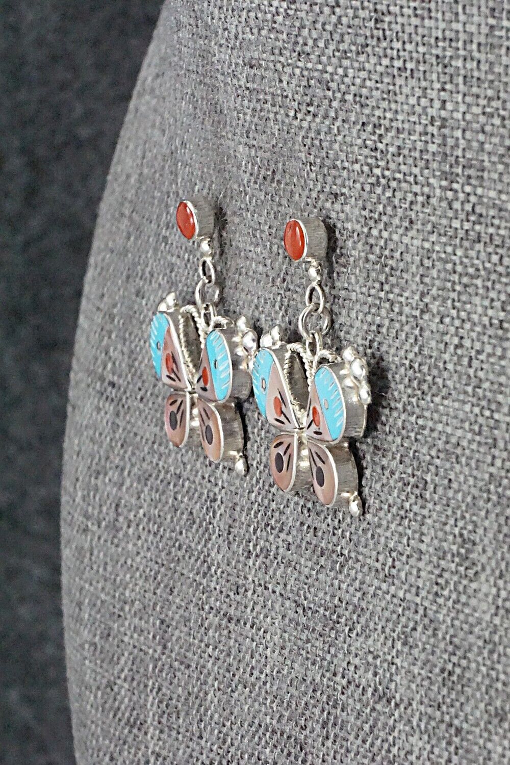 Multi-Stone & Sterling Silver Earrings - Lyndon Ahiyite