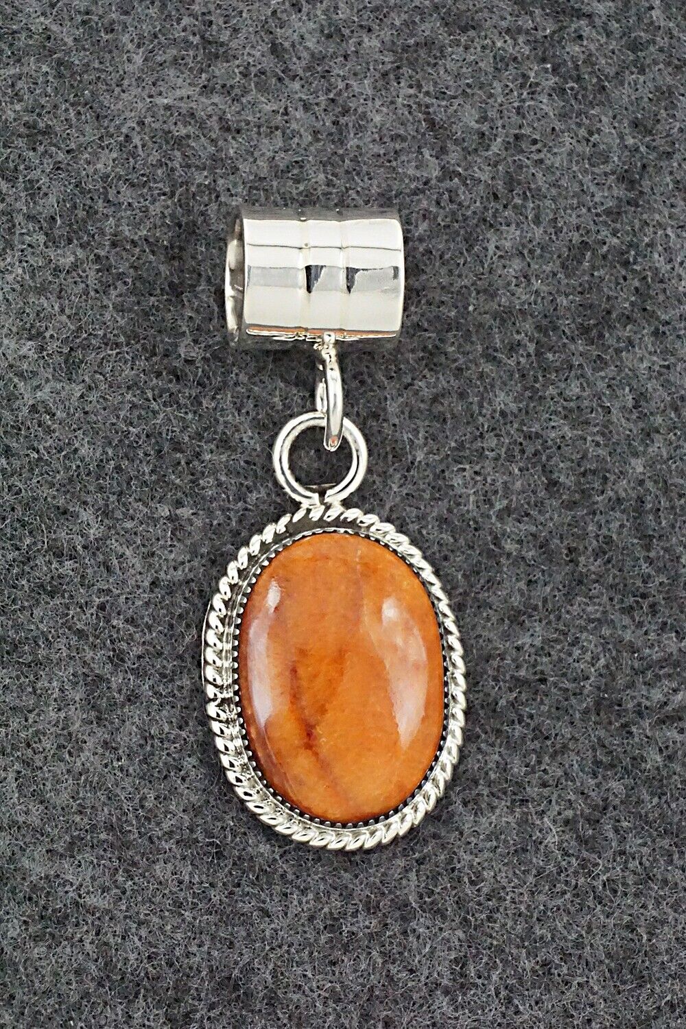 Spiny Oyster & Sterling Silver Pendant - Gregg Yazzie