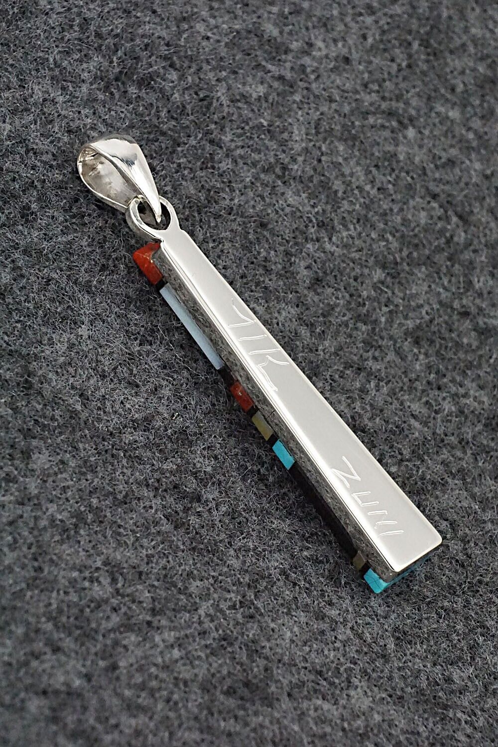 Multi Stone & Sterling Silver Pendant - Madarrel Kallestewa