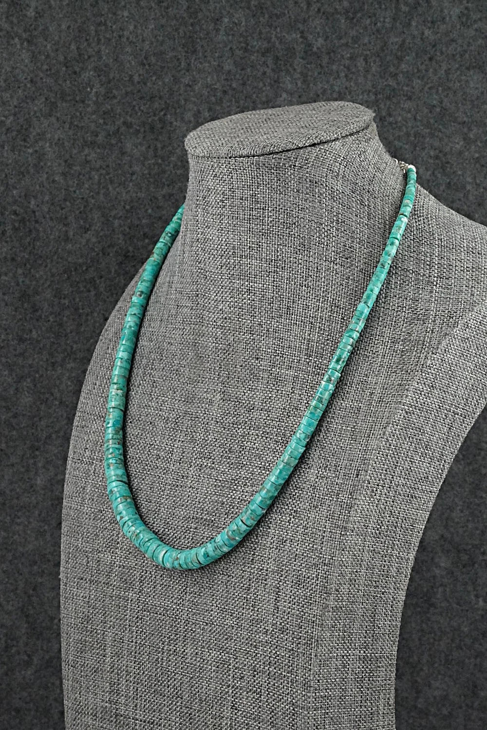 Turquoise & Sterling Silver Necklace 18" - Doreen Jake