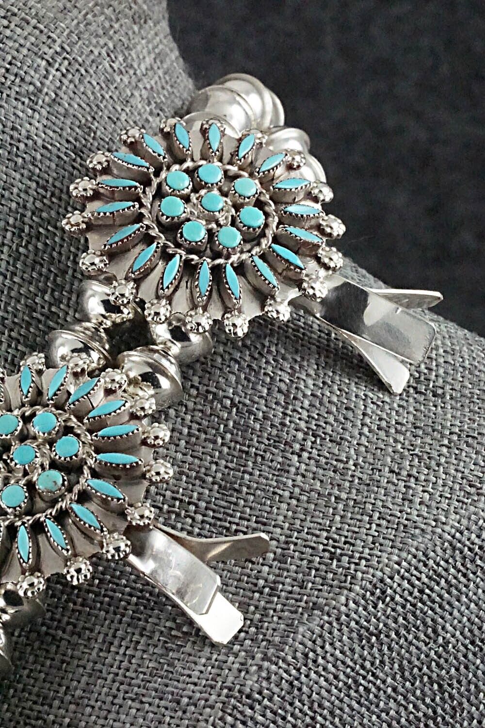 Turquoise & Sterling Silver Squash Blossom Set - Merlinda Chavez