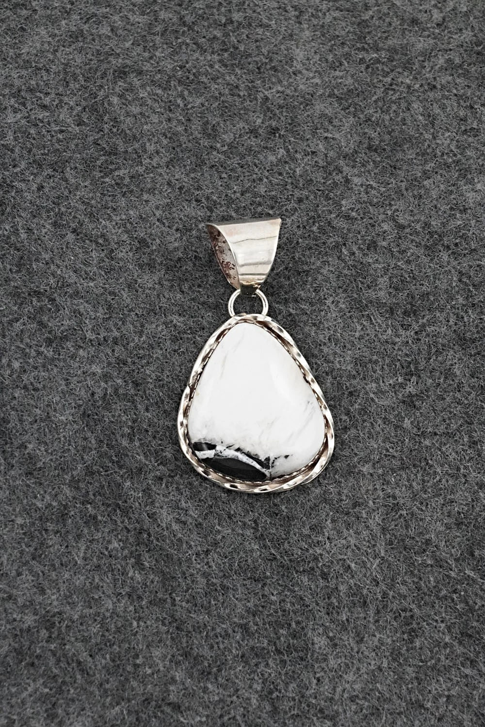 White Buffalo & Sterling Silver Pendant - Ernest Hawthorne