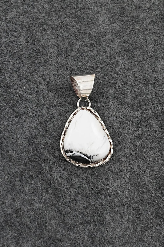 White Buffalo & Sterling Silver Pendant - Ernest Hawthorne