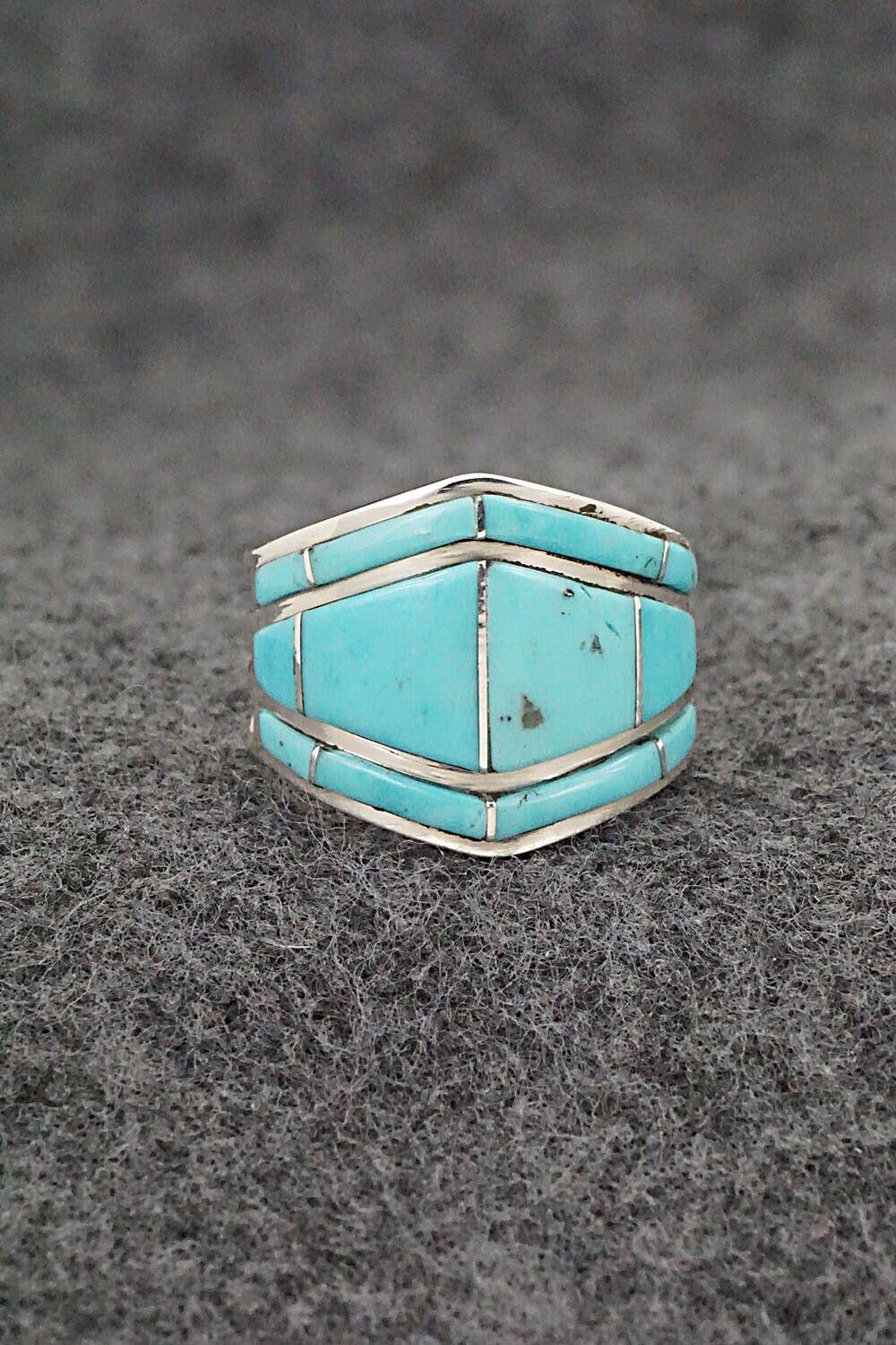 Turquoise & Sterling Silver Ring - Andrew Enrico - Size 8
