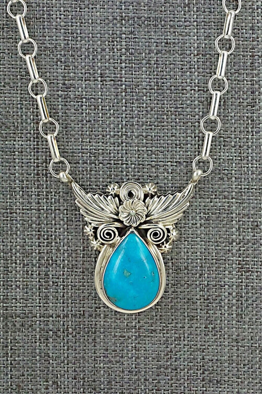 Turquoise & Sterling Silver Necklace - Loretta Delgarito