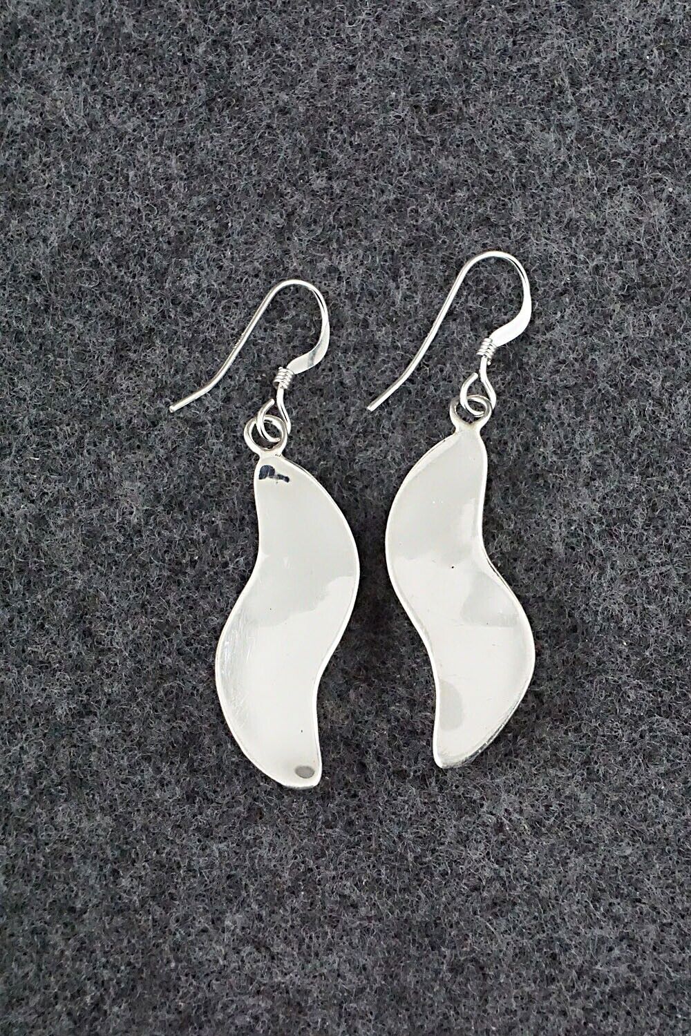 Onyx, Opalite & Sterling Silver Inlay Earrings - James Manygoats