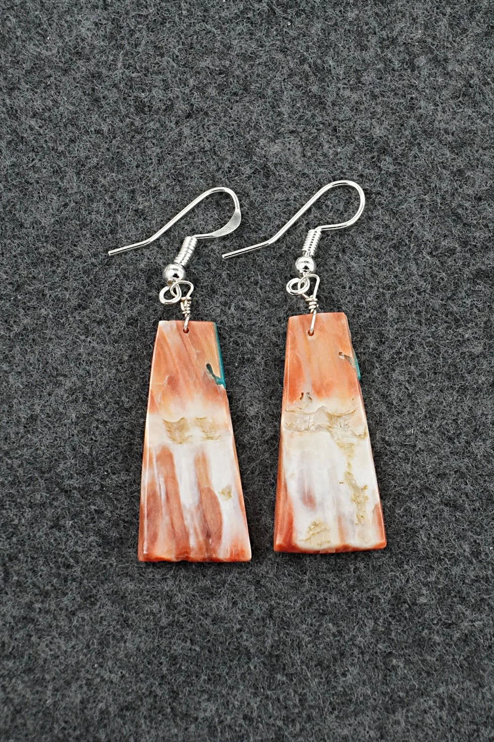 Spiny Oyster, Turquoise & Sterling Silver Earrings - Louise Pete