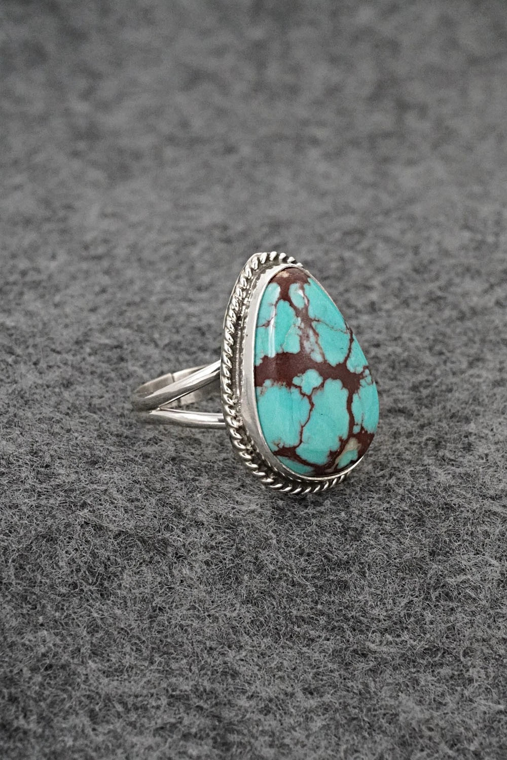 Turquoise & Sterling Silver Ring - Eugene Gruber - Size 8