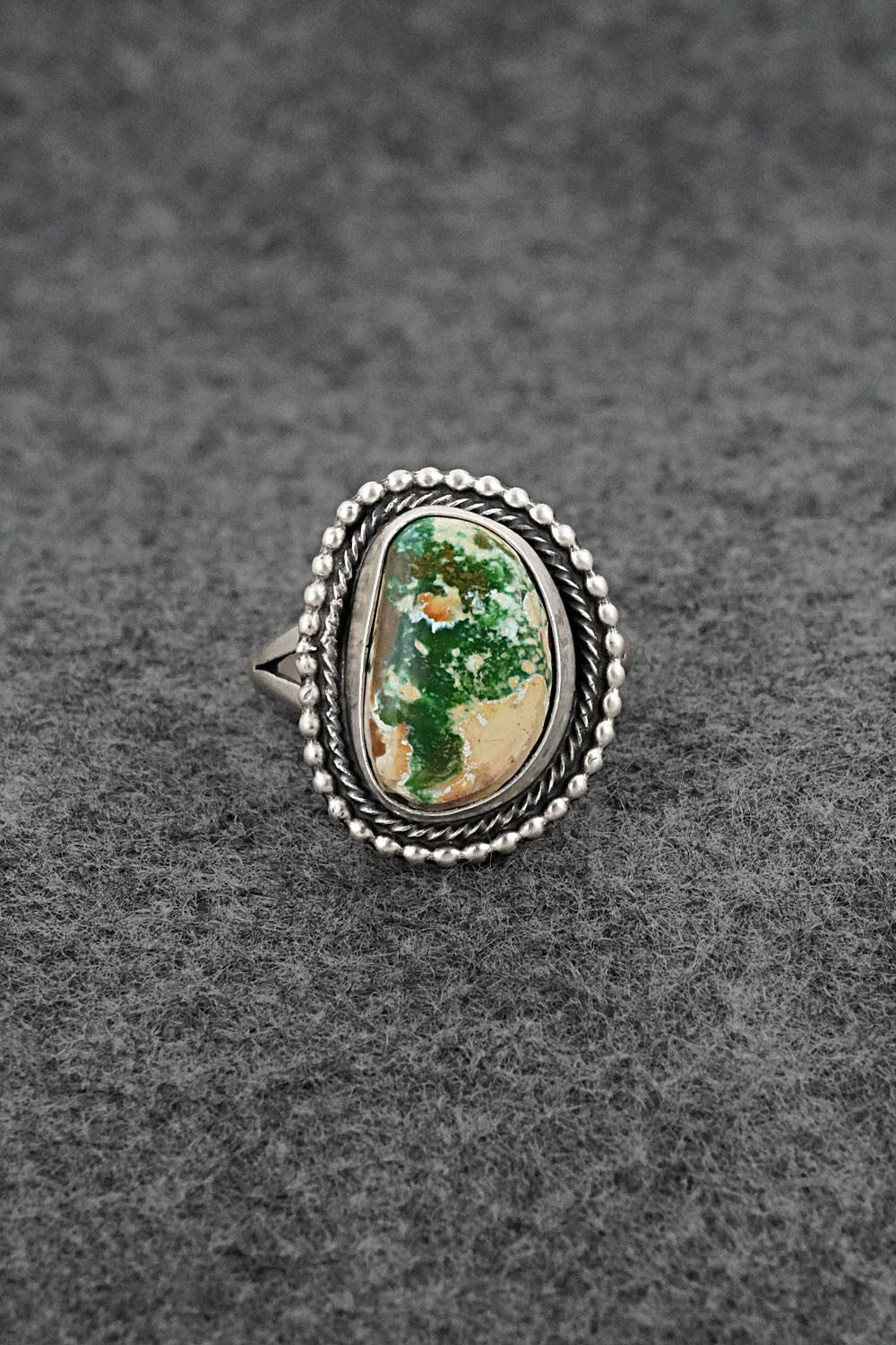 Turquoise & Sterling Silver Ring - Randy Billy - Size 10.5