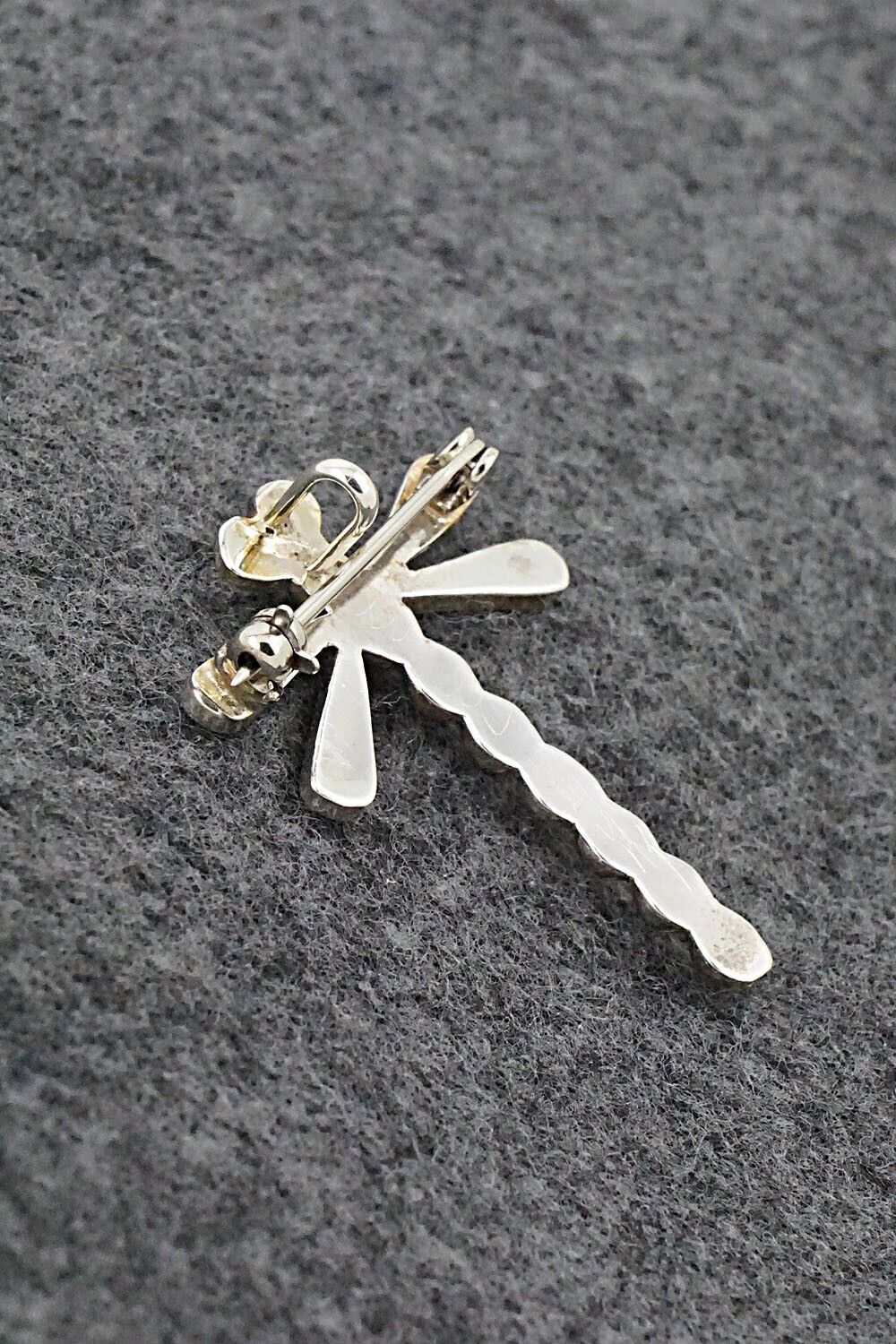 Turquoise & Sterling Silver Pendant/Pin - Emma Edaakie