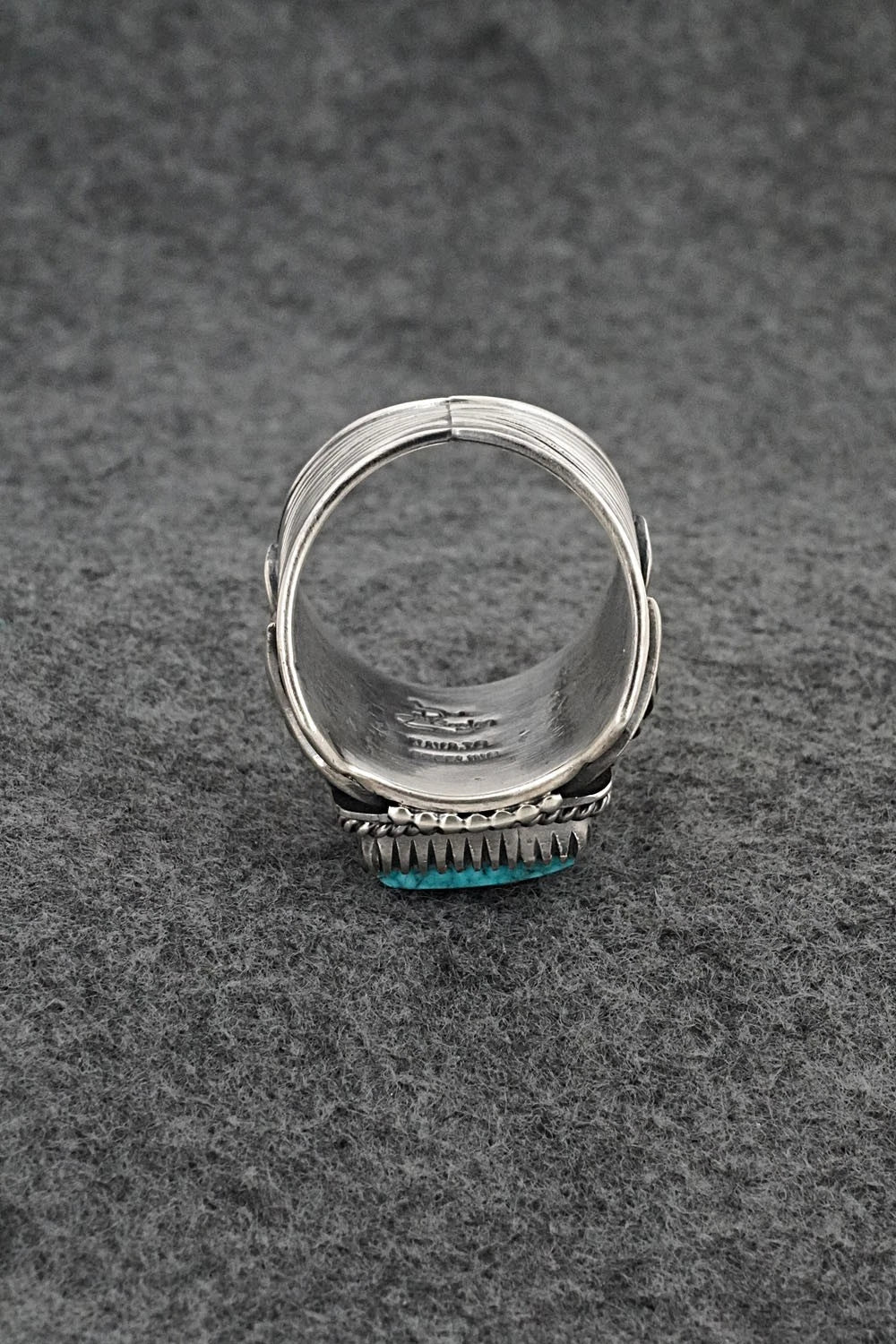Turquoise & Sterling Silver Ring - Delbert Gordon - Size 13