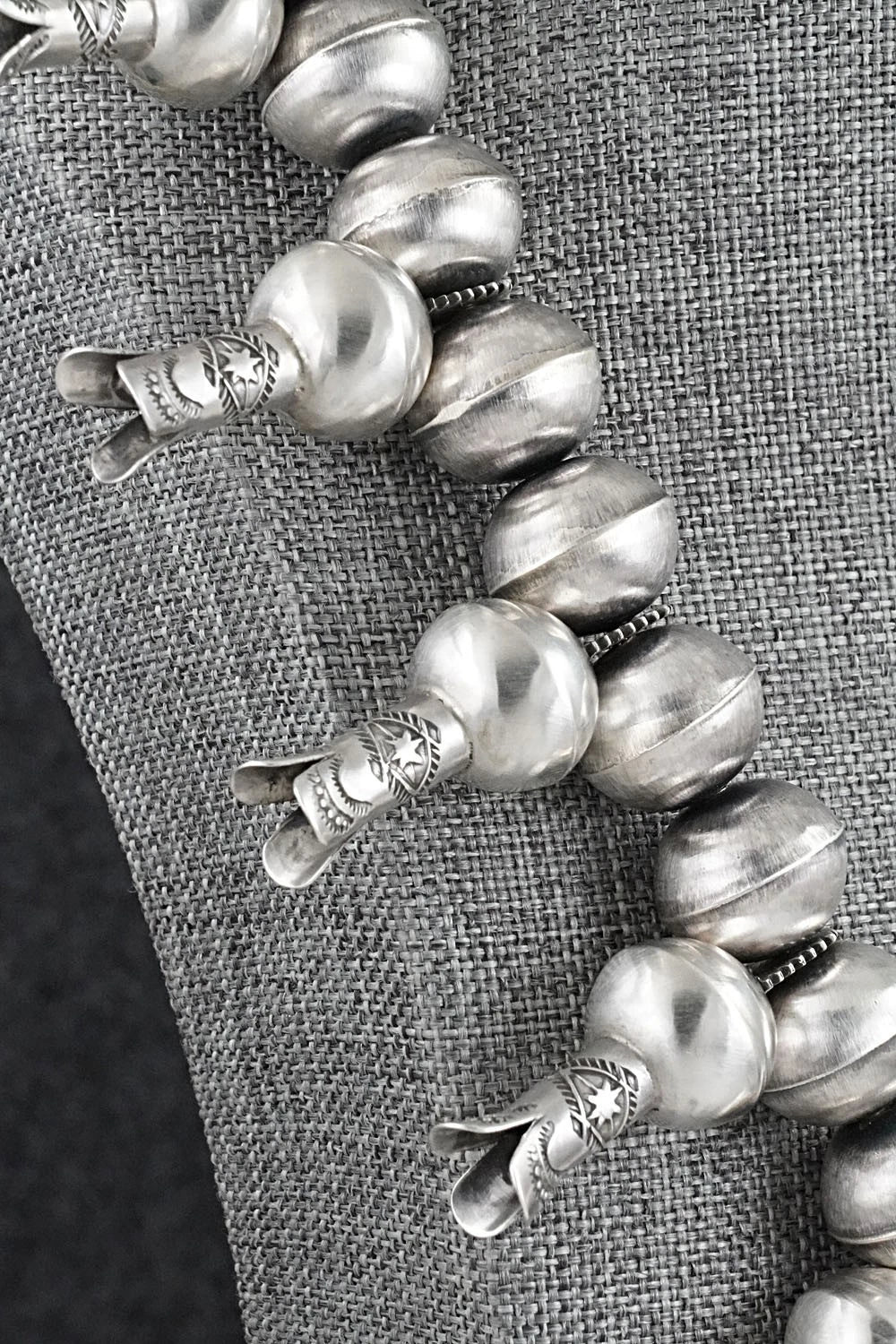 Turquoise & Sterling Silver Squash Blossom Necklace - Chris Hale