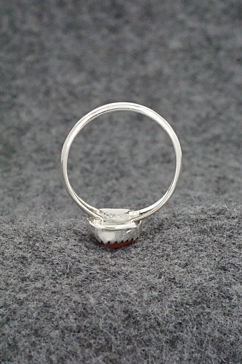 Coral & Sterling Silver Ring - Letricia Largo - Size 8.5