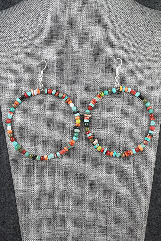Multi-Stone & Sterling Silver Earrings - Helen Tsosie