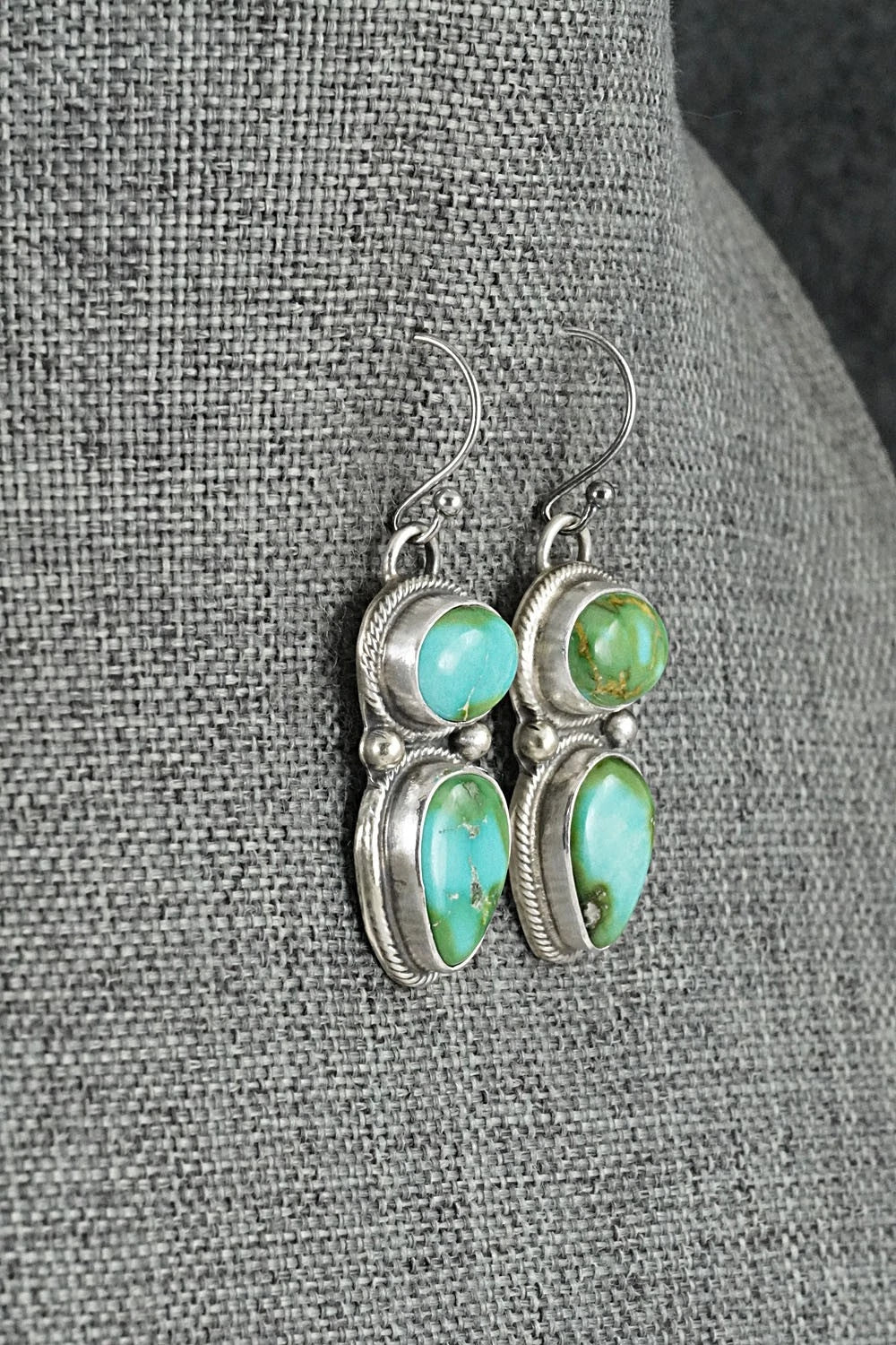 Turquoise & Sterling Silver Necklace and Earrings Set - Kathleen Livingston
