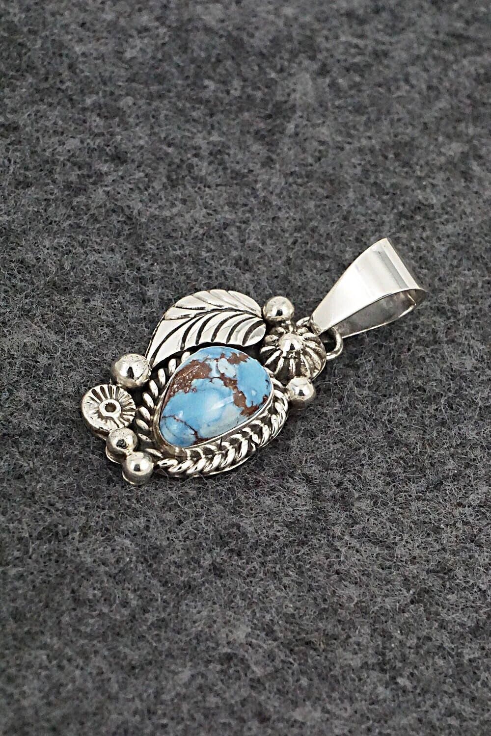 Turquoise & Sterling Silver Pendant - Ella Linkin