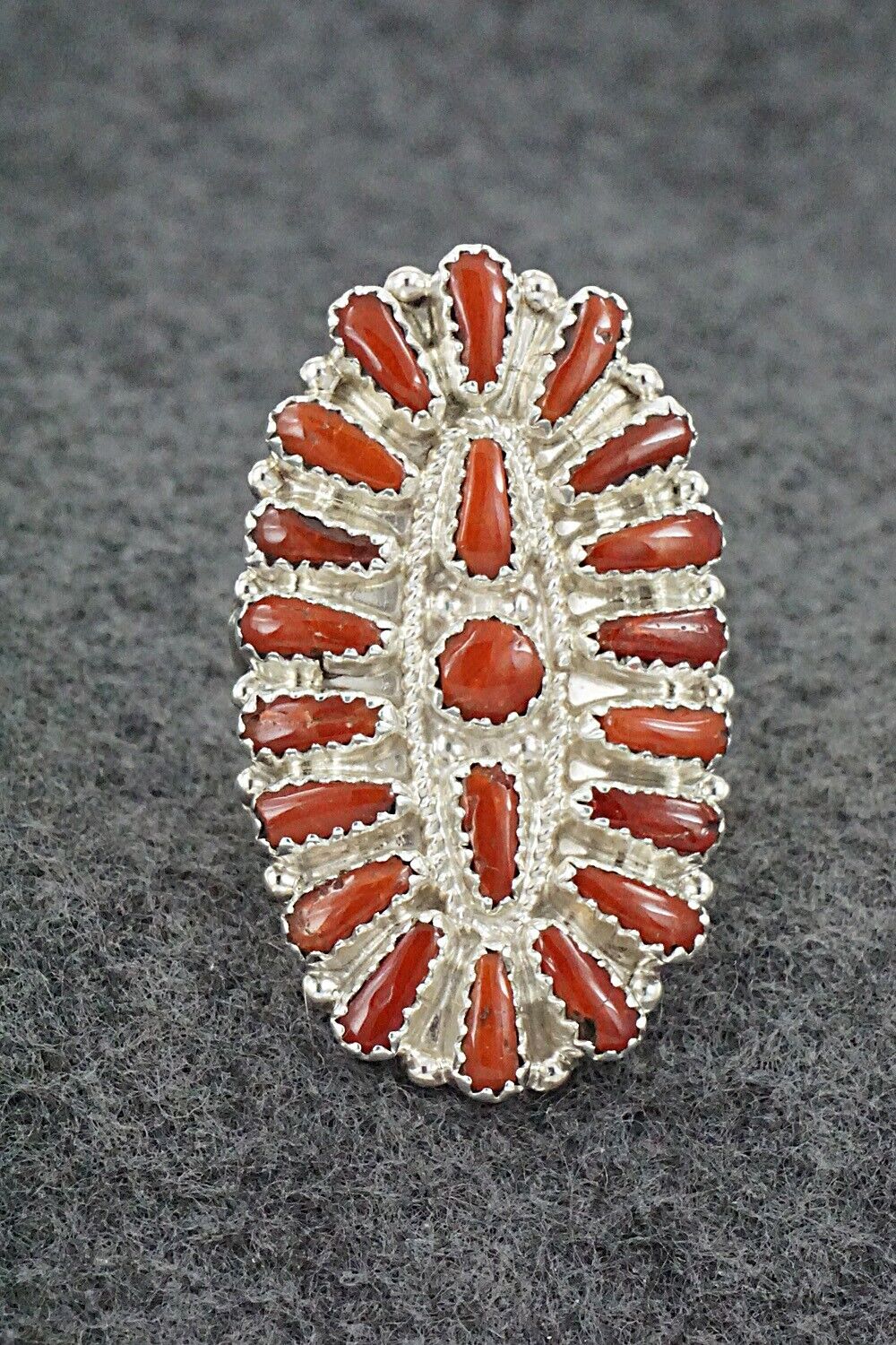 Coral & Sterling Silver Ring - Donovan Wilson - Size 9