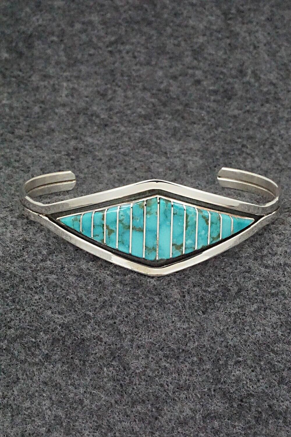 Turquoise & Sterling Silver Inlay Bracelet - Marvin Luarkie