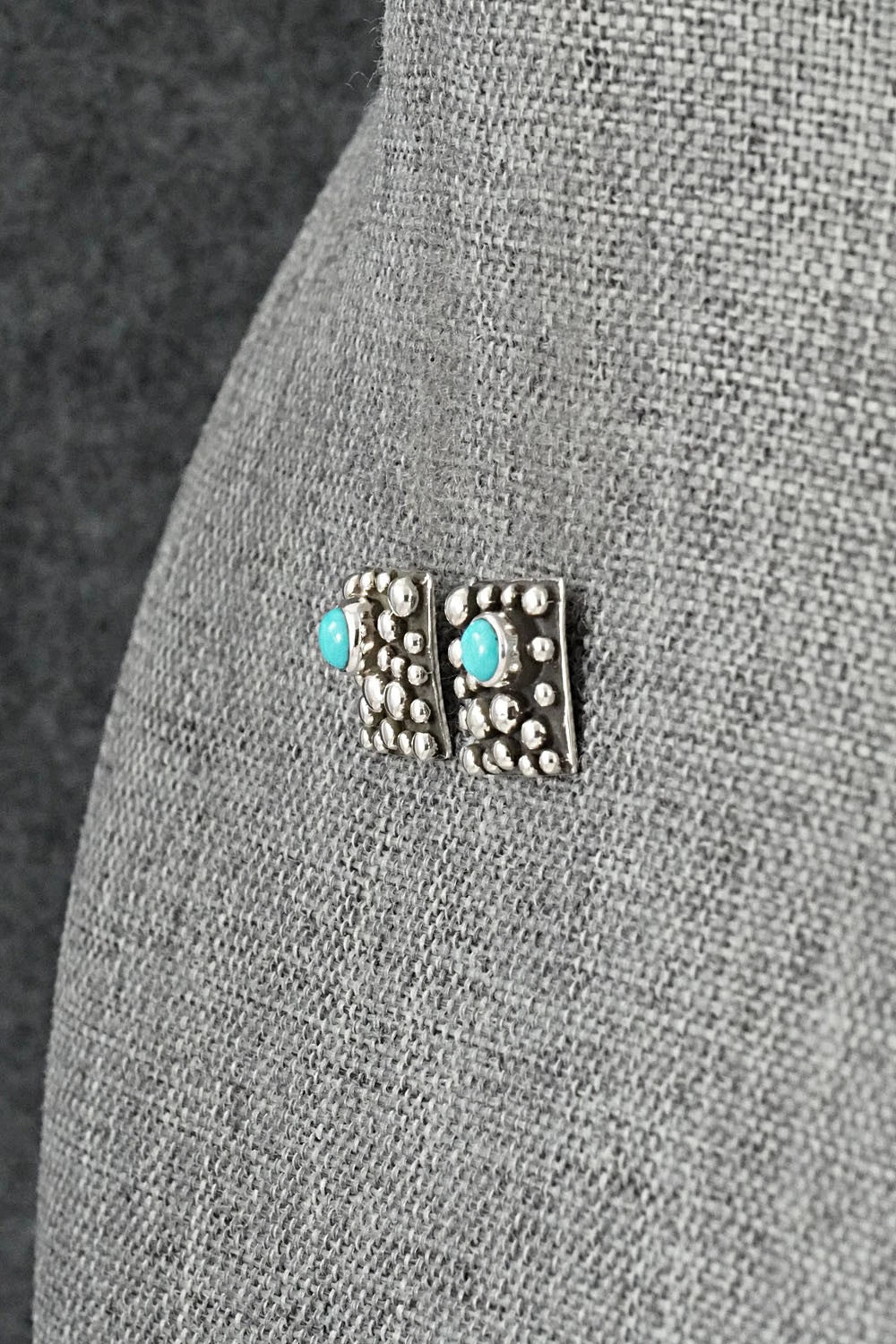 Turquoise & Sterling Silver Earrings - Raymond Coriz