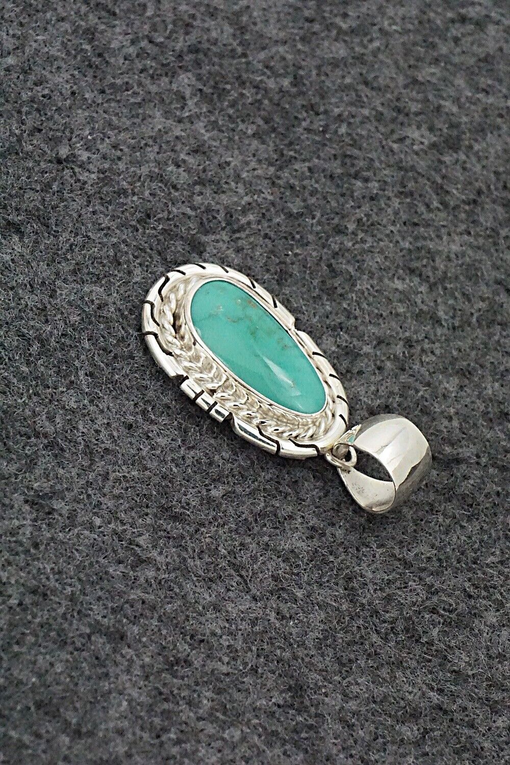 Turquoise & Sterling Silver Pendant - Johnny Frank