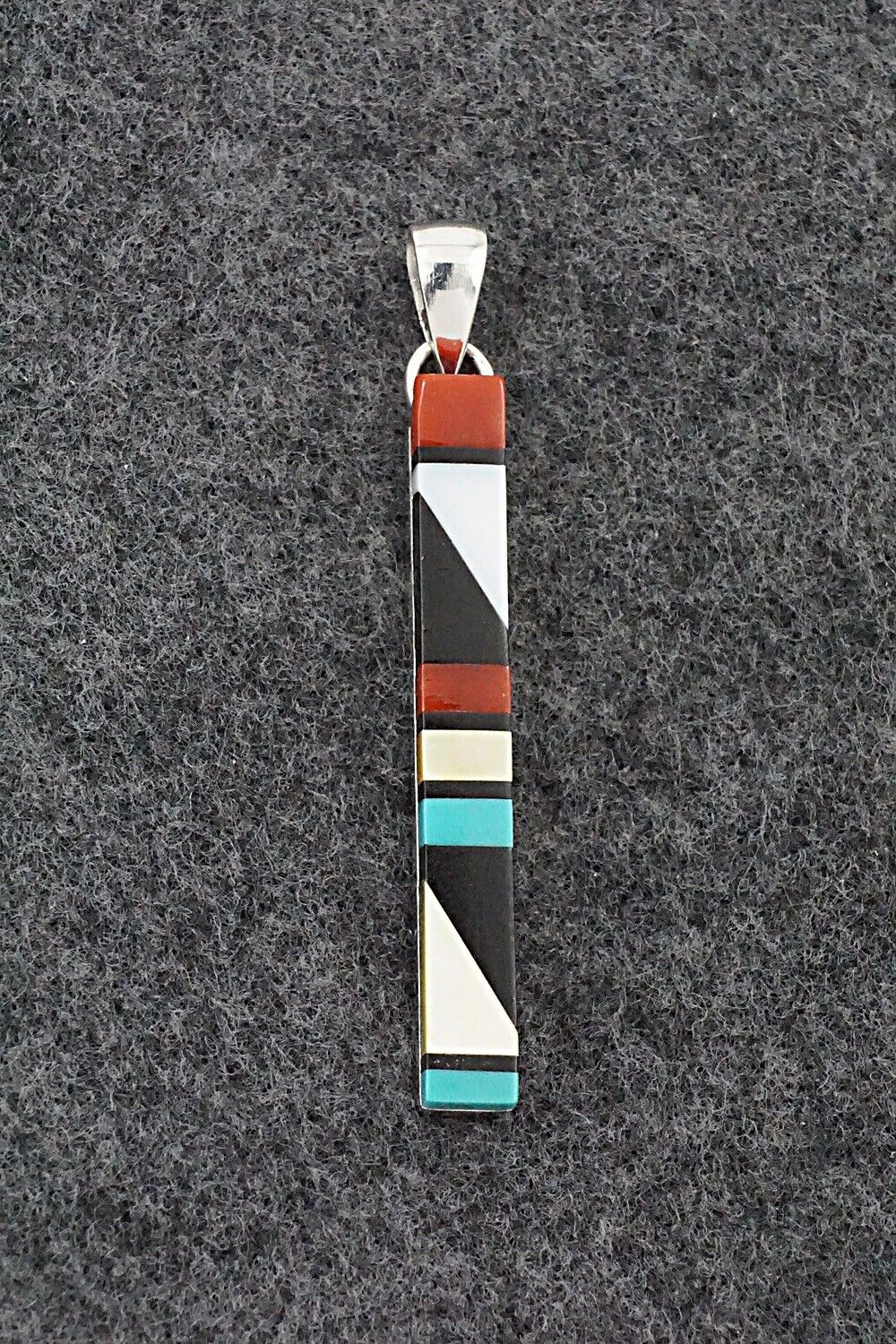 Multi Stone & Sterling Silver Pendant - Madarrel Kallestewa