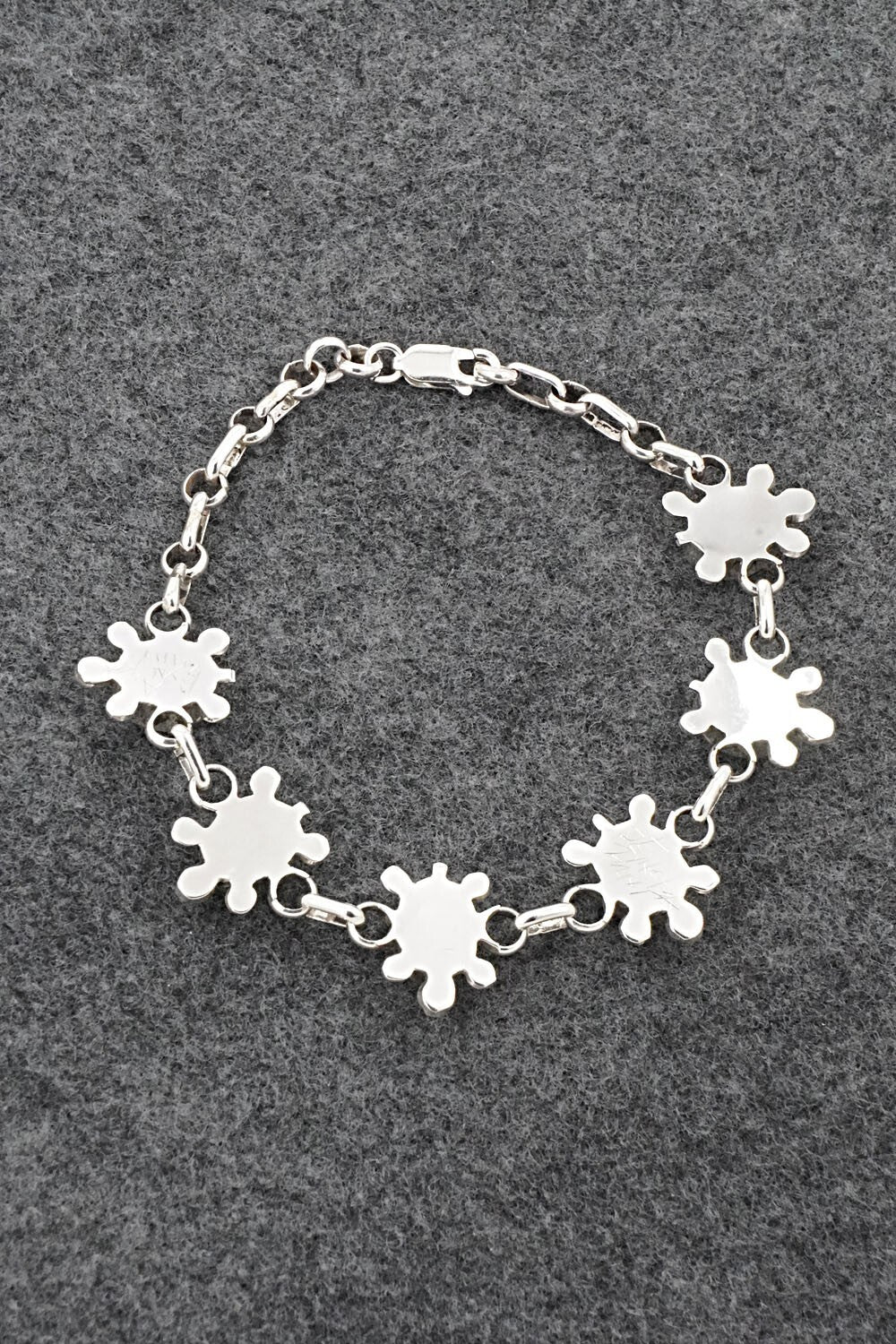 Turquoise & Sterling Silver Link Bracelet - Chris & Amielda Peynetsa