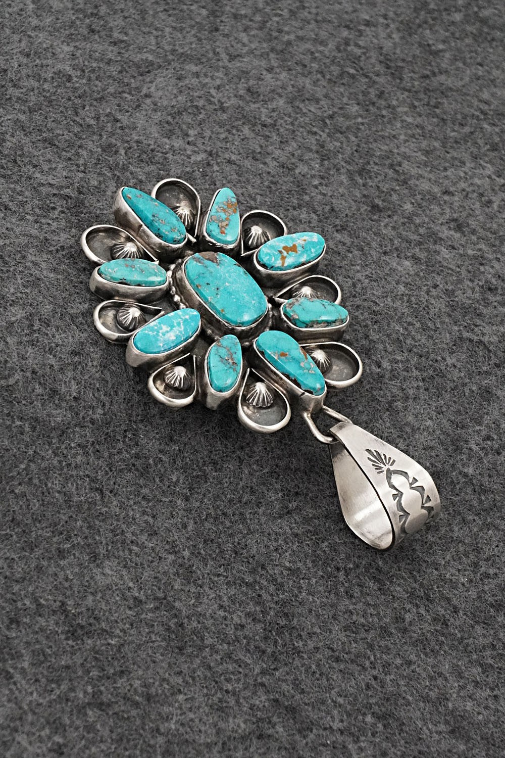 Turquoise & Sterling Silver Pendant - Travis Jim
